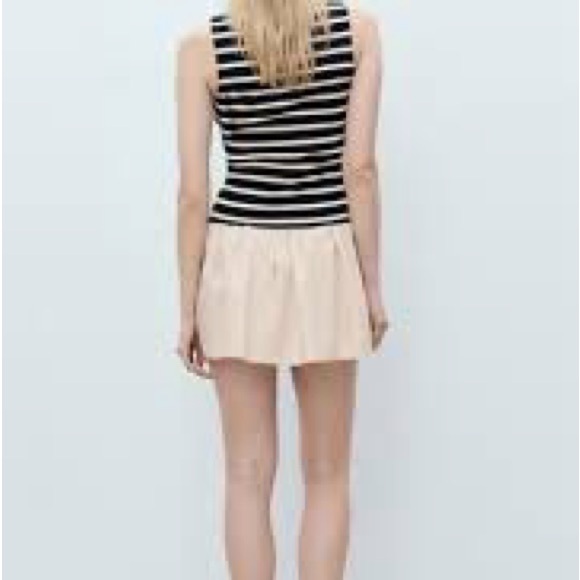 Mango Black and Cream Striped Mini Dress - Picture 2 of 6